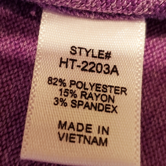 Zenana Brushed Melange Hacci Long Sleeve Sweater Mock Neck Relaxed Violet L/XL - Picture 5 of 7